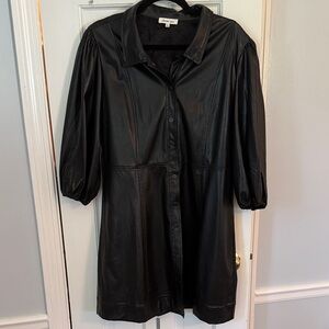 Another Love Black Vegan Leather Women's Dress